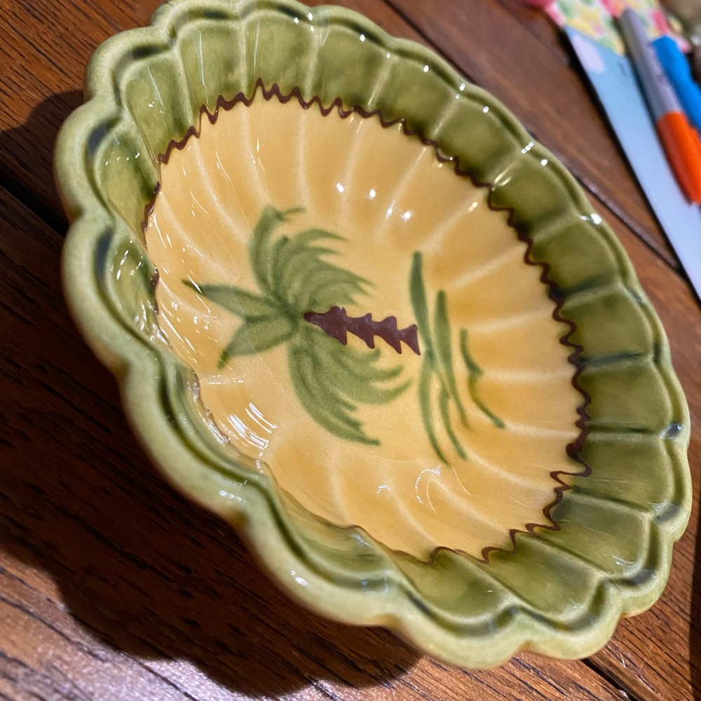 The dessert bowl is from the 1960s 
Faience Provençale du Poët-Laval.Palm TreeEC - Picture 6 of 10